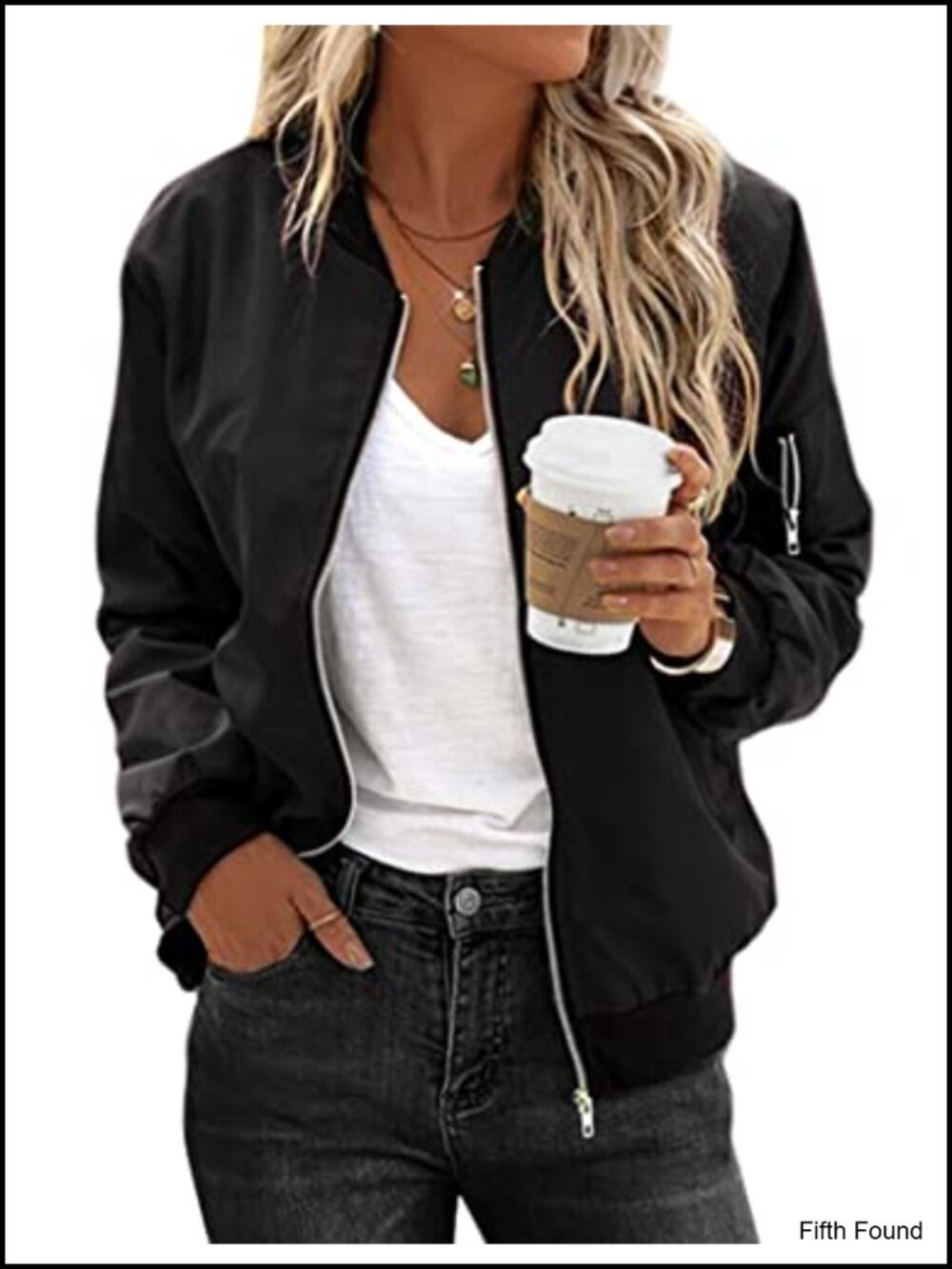 Women's Quilted Lightweight Bomber Jacket Zip Up Coat with Pockets